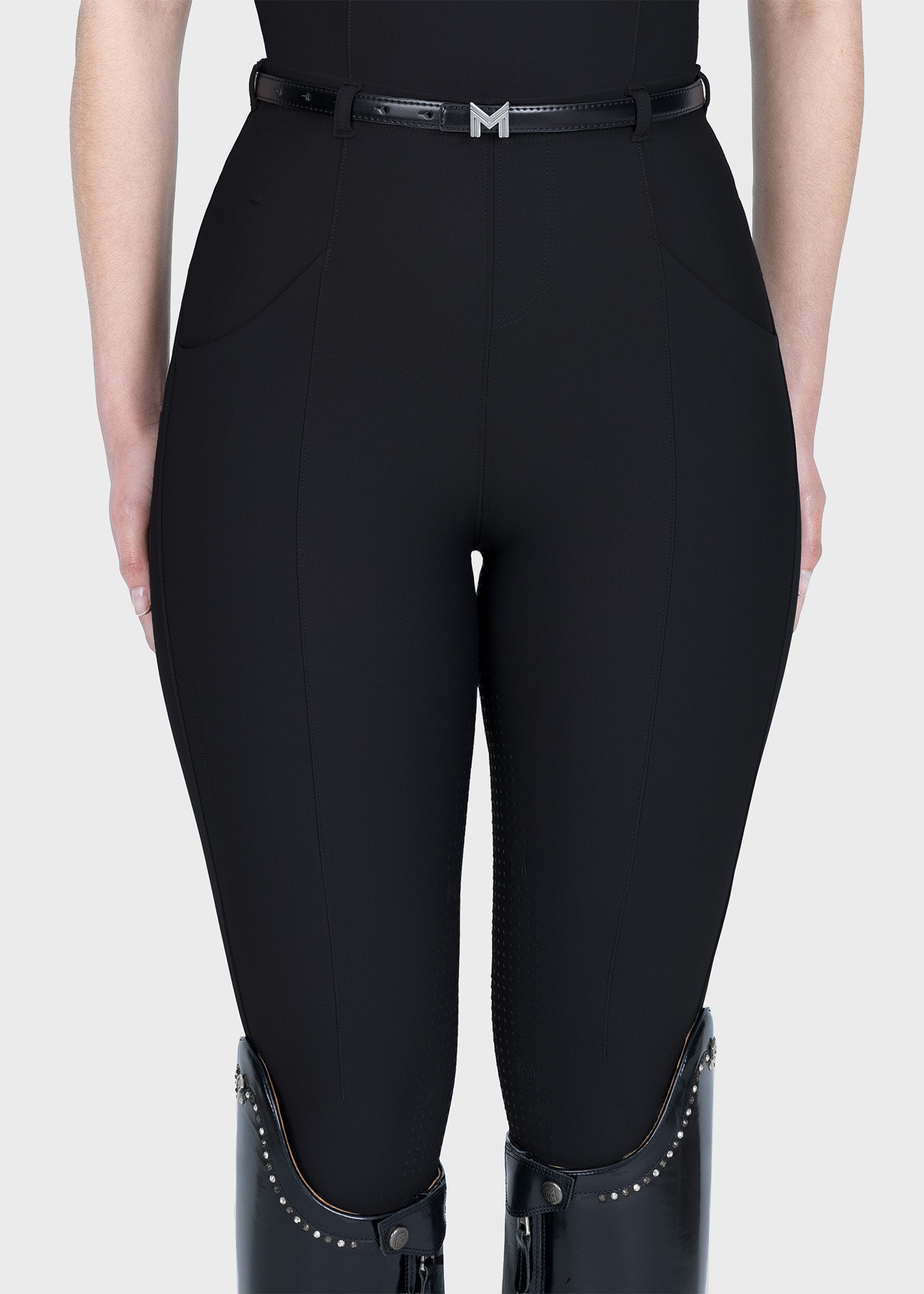 MAXIMILIAN EQUESTRIAN Halo Riding Leggings + Belt black