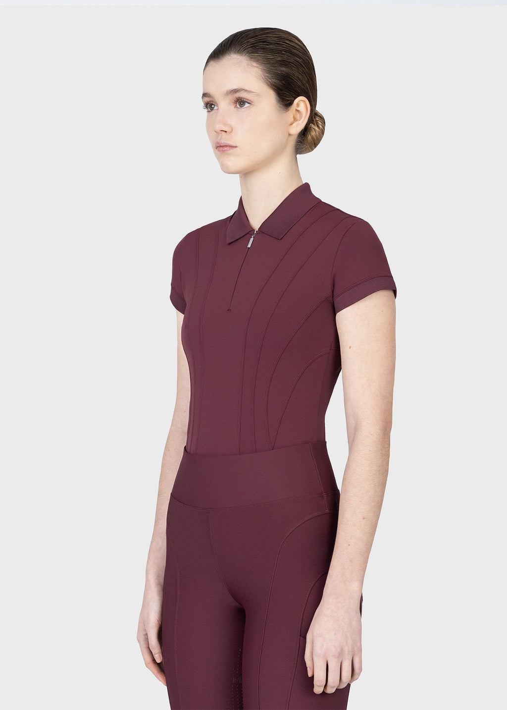 MAXIMILIAN EQUESTRIAN Arc Kurzarm Polo Shirt rosewood