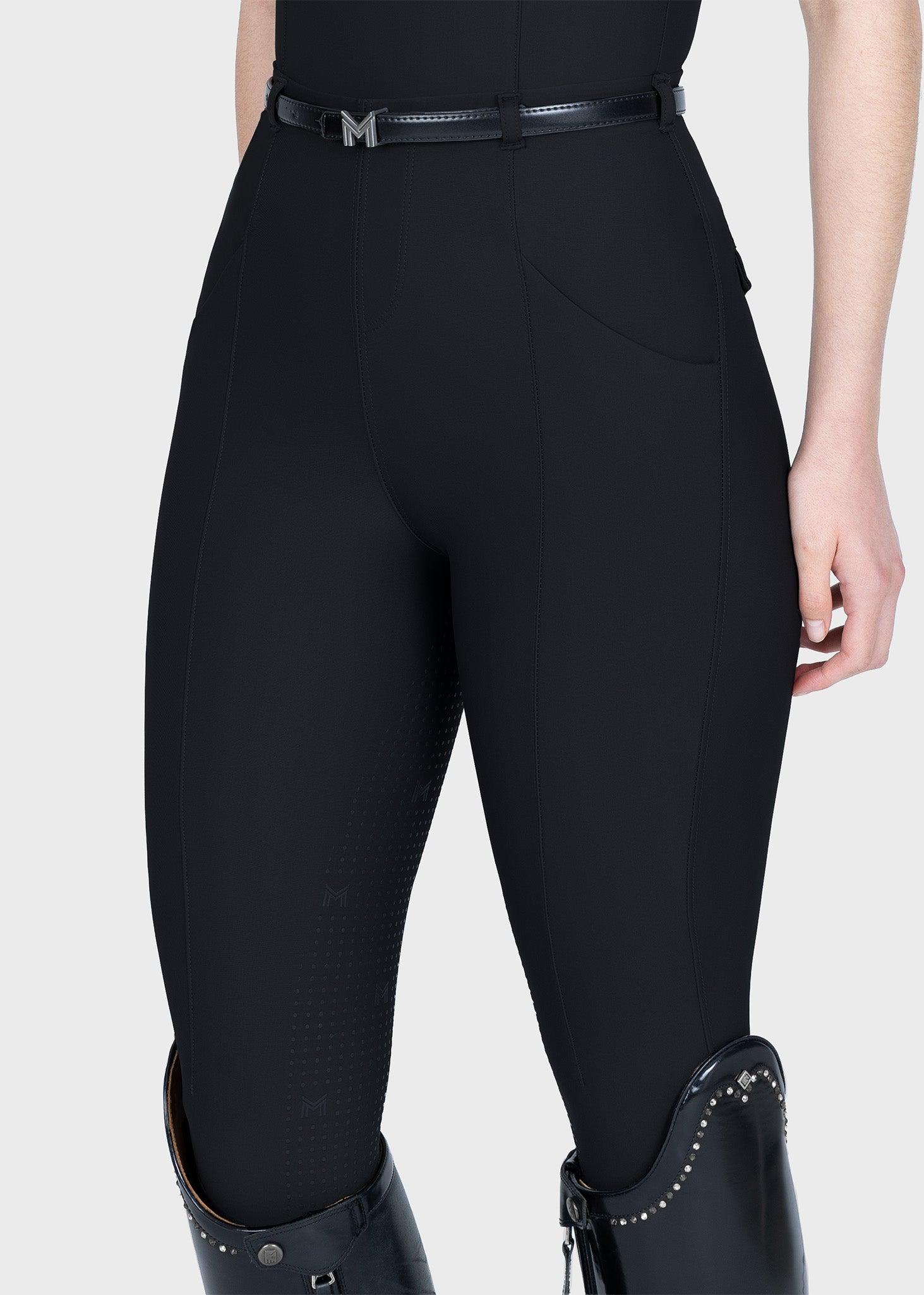 MAXIMILIAN EQUESTRIAN Halo Riding Leggings + Belt black