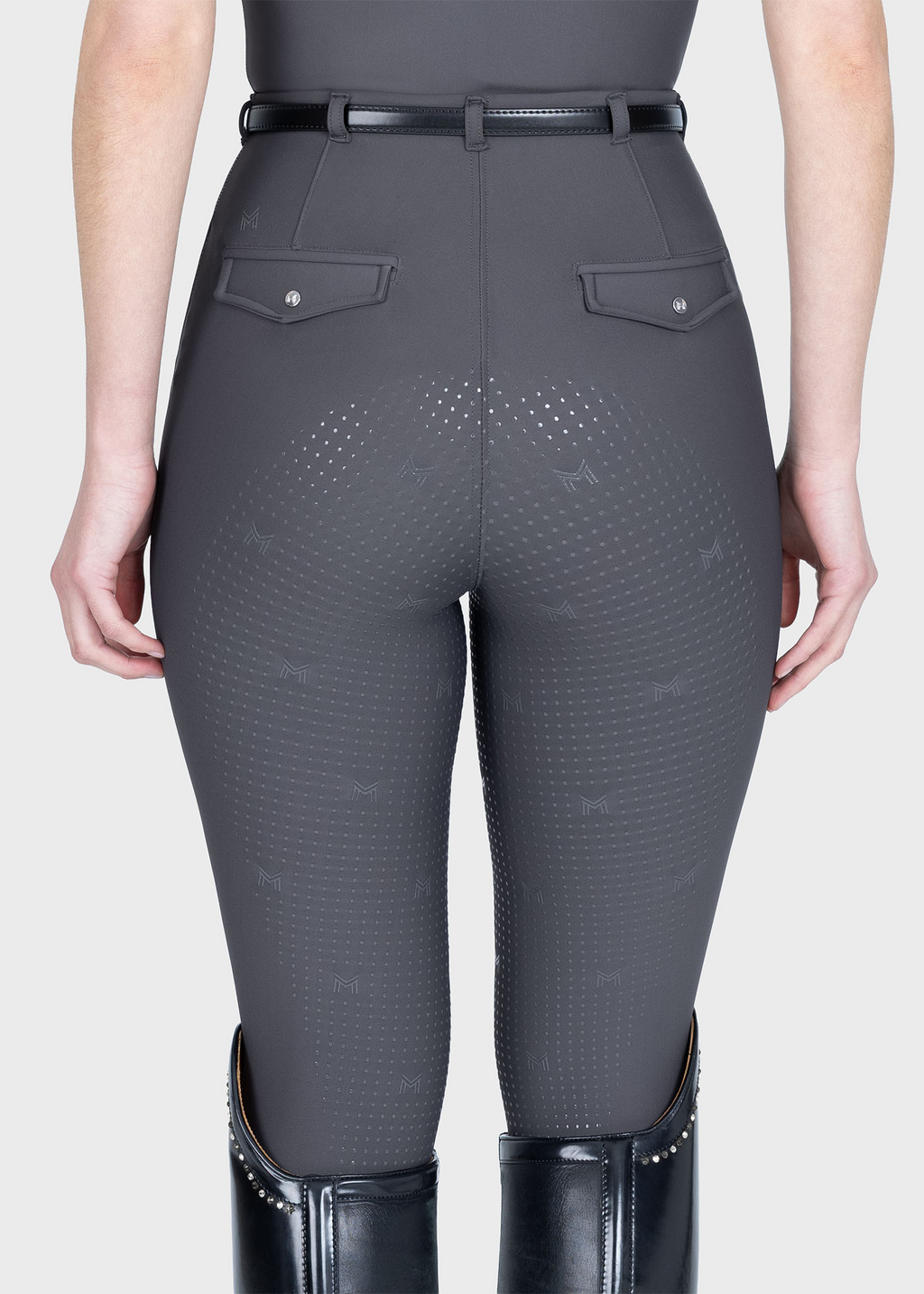 MAXIMILIAN EQUESTRIAN Halo Riding Leggings + Belt graphite