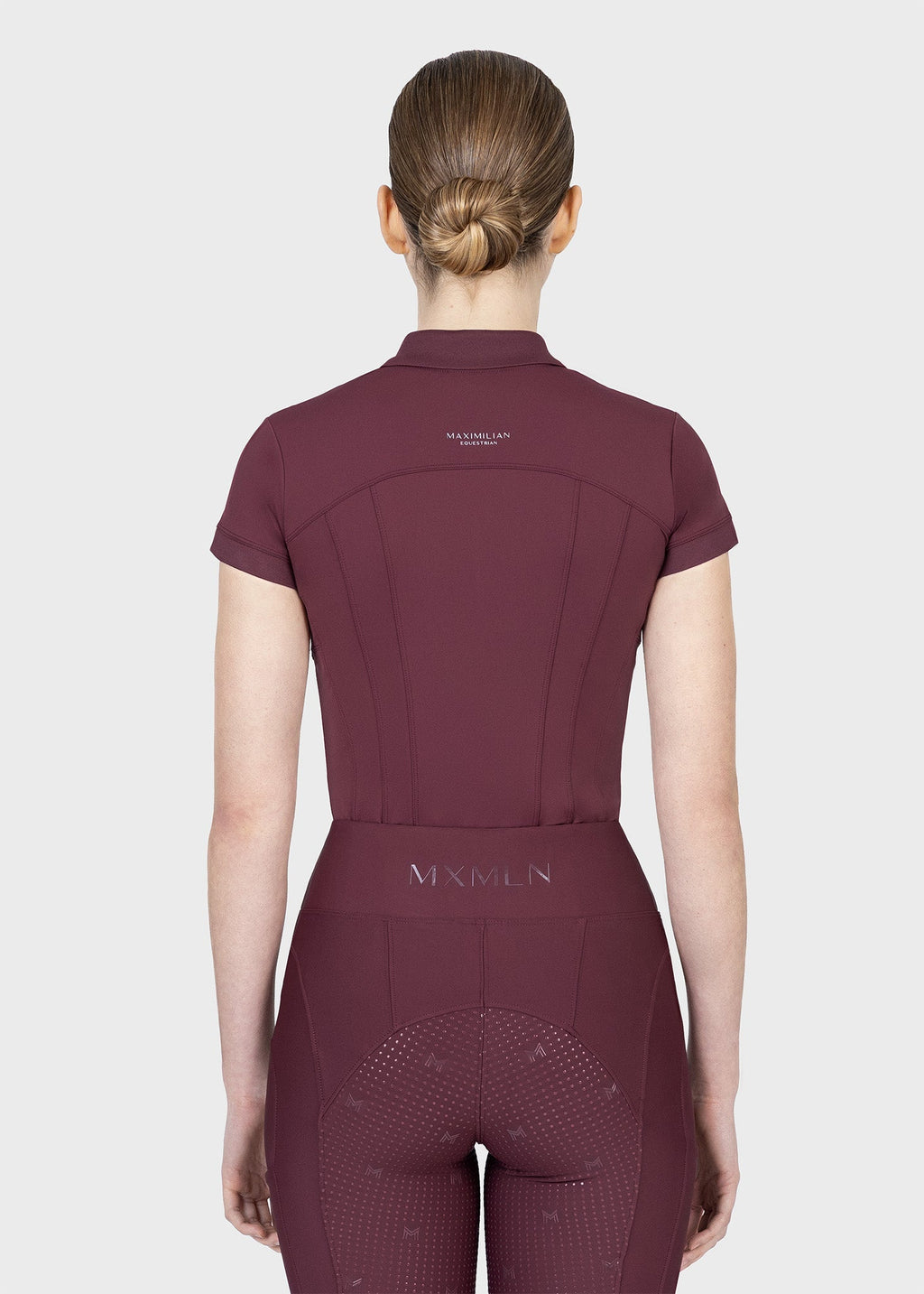 MAXIMILIAN EQUESTRIAN Arc Kurzarm Polo Shirt rosewood