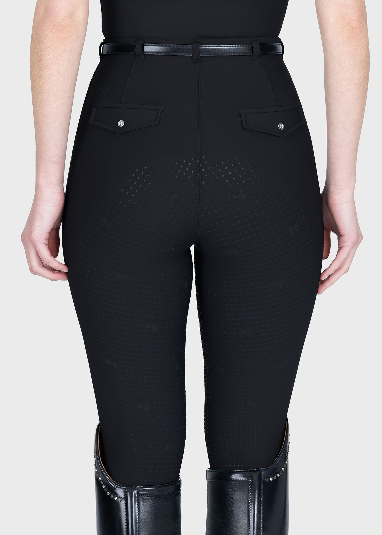 MAXIMILIAN EQUESTRIAN Halo Riding Leggings + Belt black