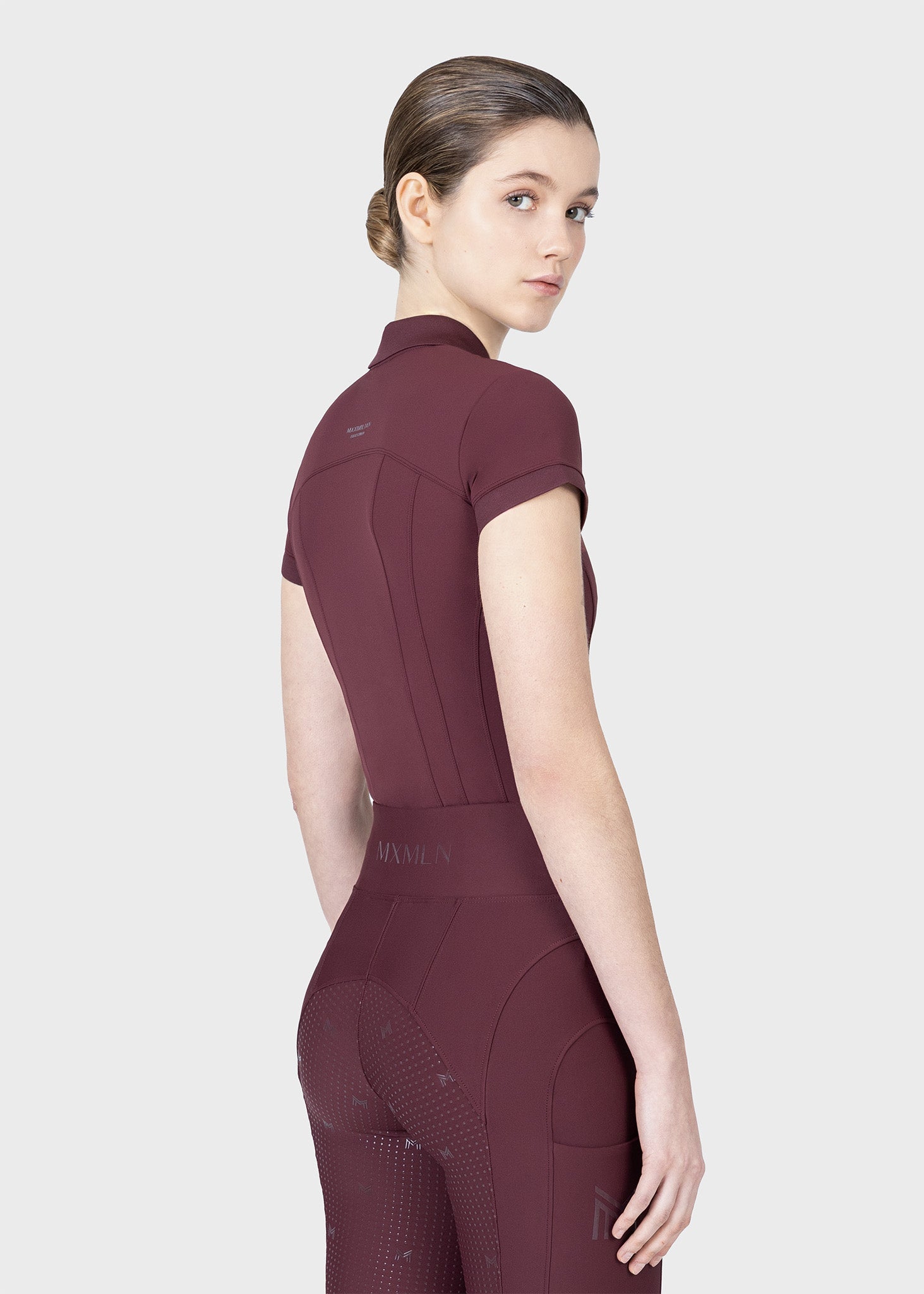 MAXIMILIAN EQUESTRIAN Arc Kurzarm Polo Shirt rosewood
