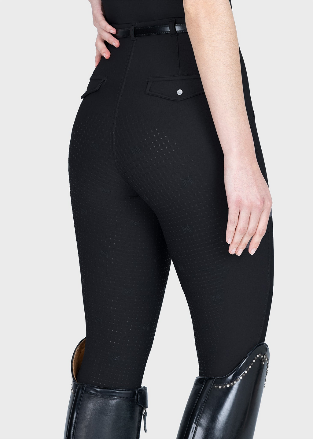 MAXIMILIAN EQUESTRIAN Halo Riding Leggings + Belt black