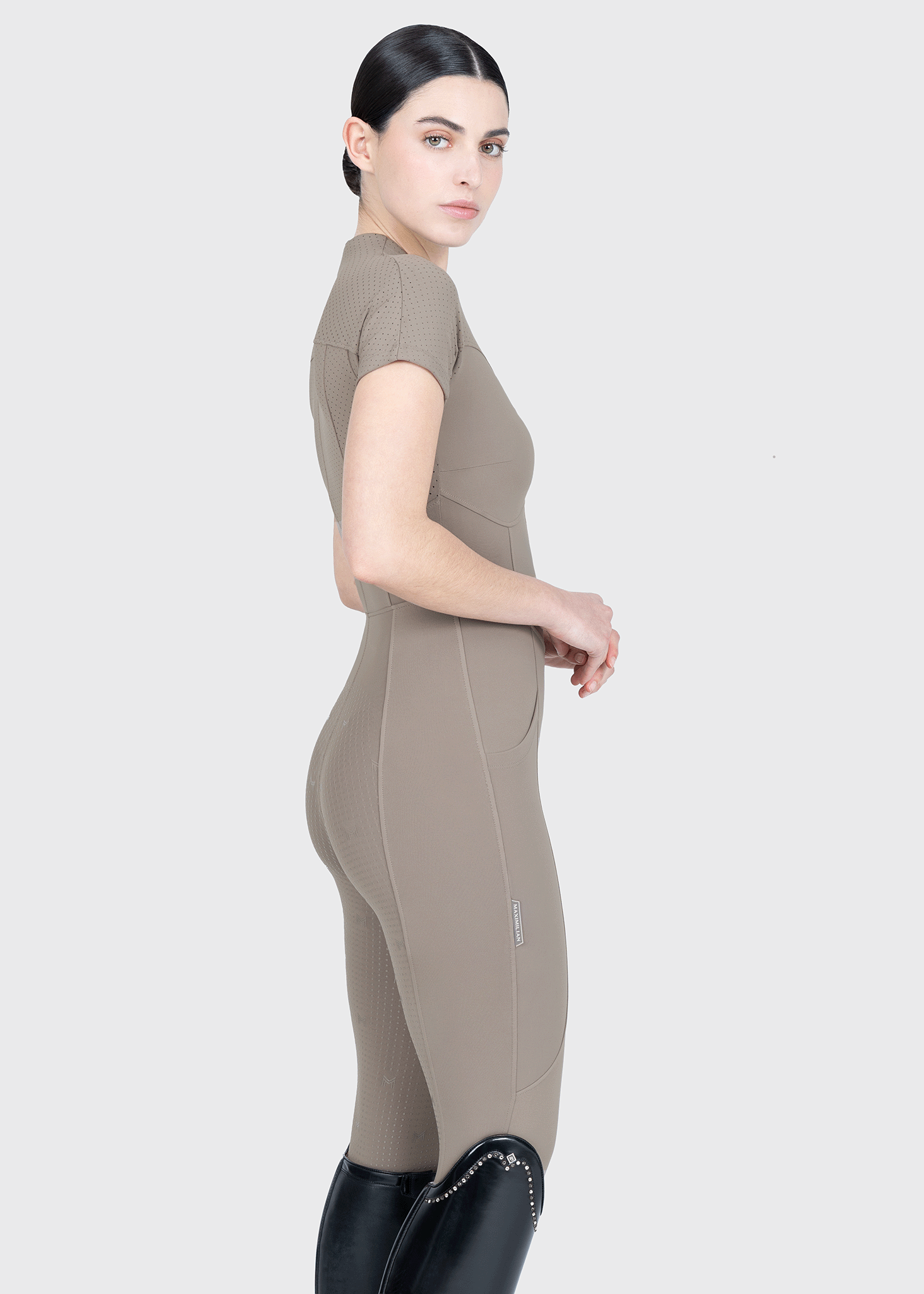 Maximilian Equestrian Air-Tech Riding Jumpsuit taupe