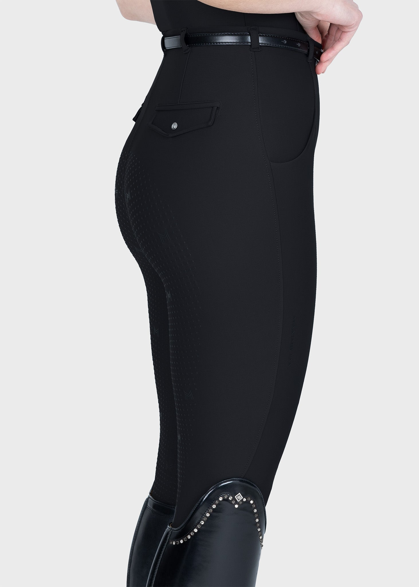MAXIMILIAN EQUESTRIAN Halo Riding Leggings + Belt black