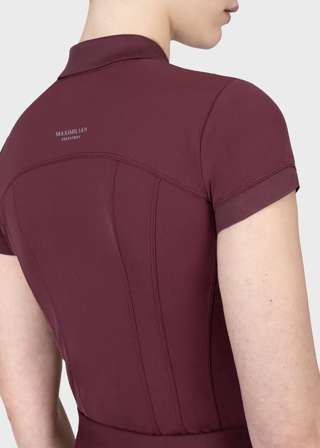 MAXIMILIAN EQUESTRIAN Arc Kurzarm Polo Shirt rosewood