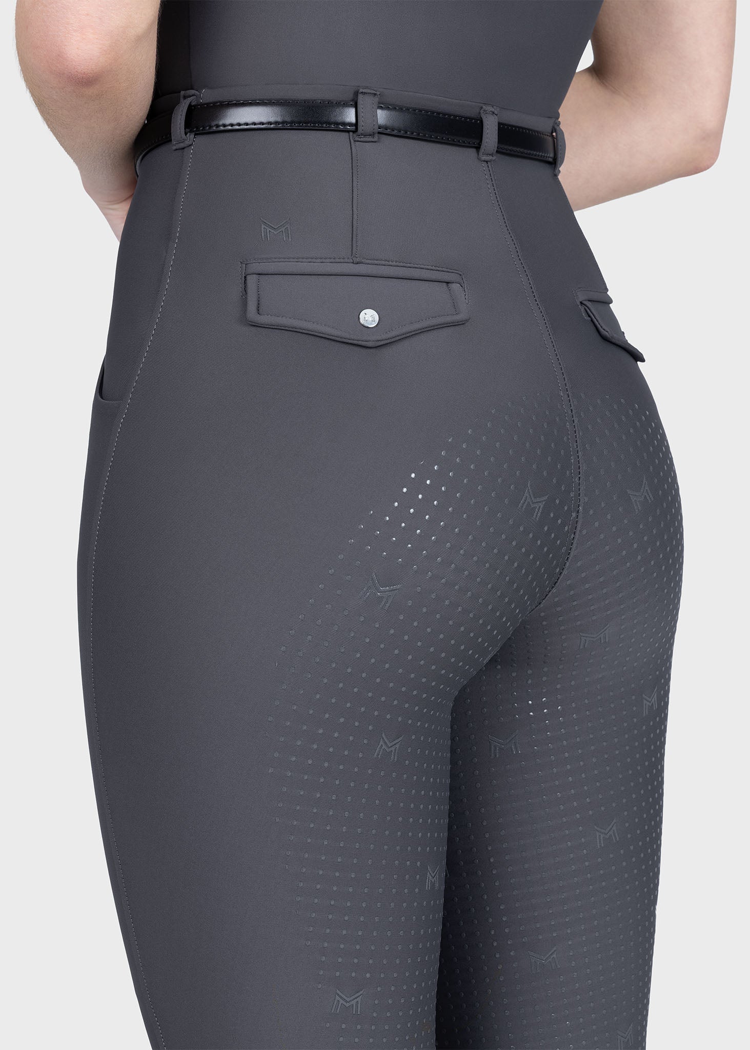 MAXIMILIAN EQUESTRIAN Halo Riding Leggings + Belt graphite