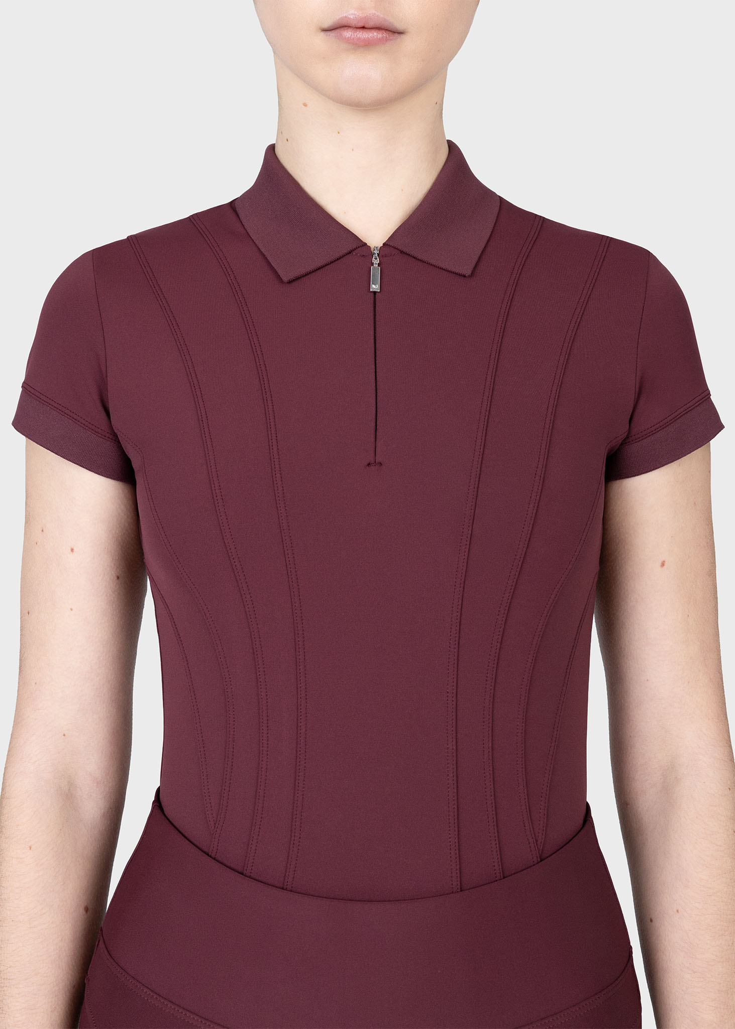 MAXIMILIAN EQUESTRIAN Arc Kurzarm Polo Shirt rosewood