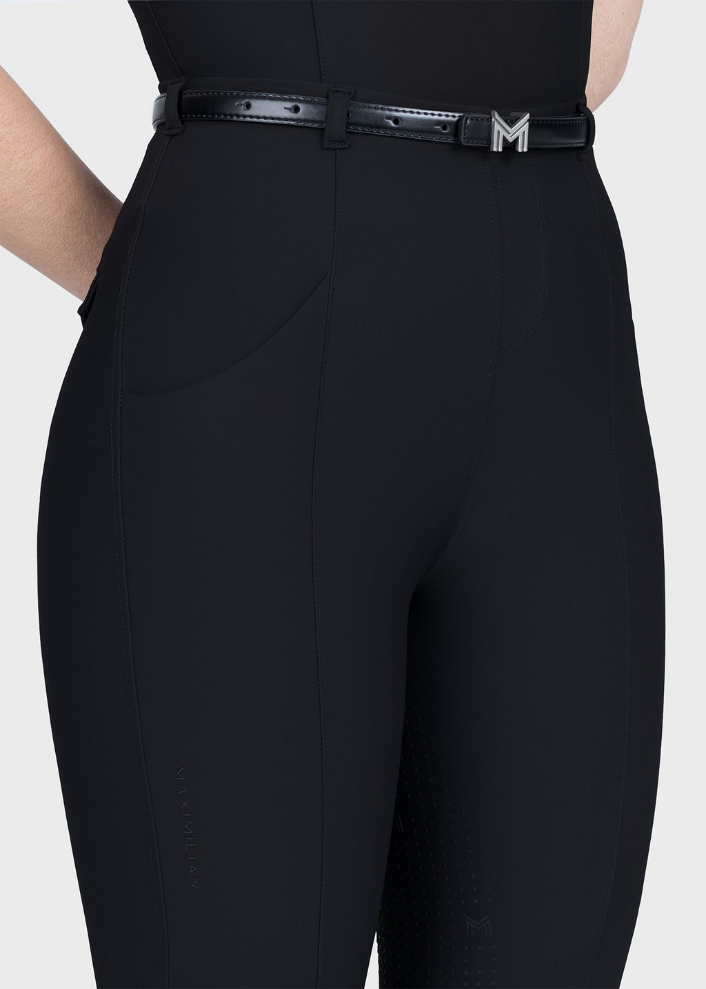 MAXIMILIAN EQUESTRIAN Halo Riding Leggings + Belt black