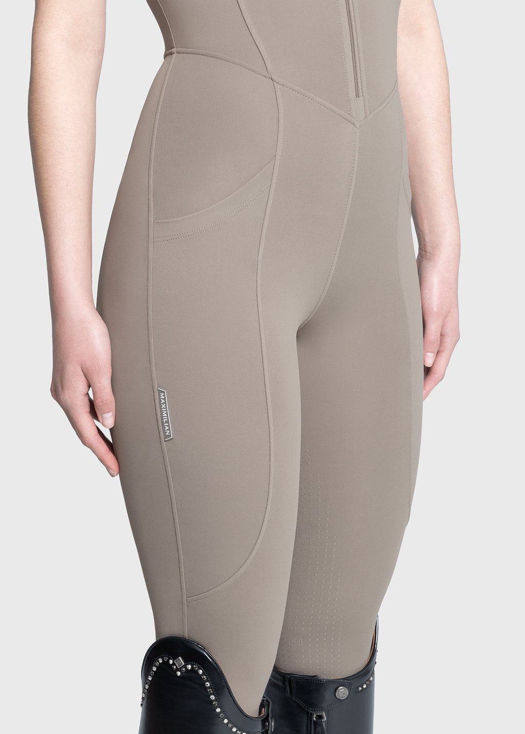 Maximilian Equestrian Air-Tech Riding Jumpsuit taupe