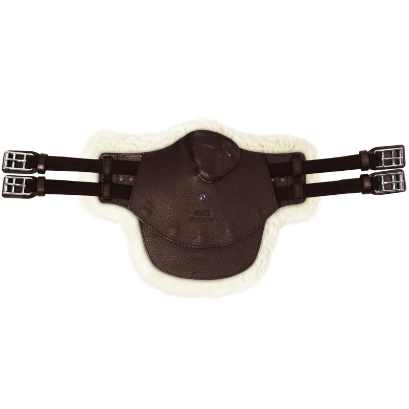 stübben Equi-Soft® Stollenschutzgurt ebony inkl. Polster Lammfell ecru-weiß