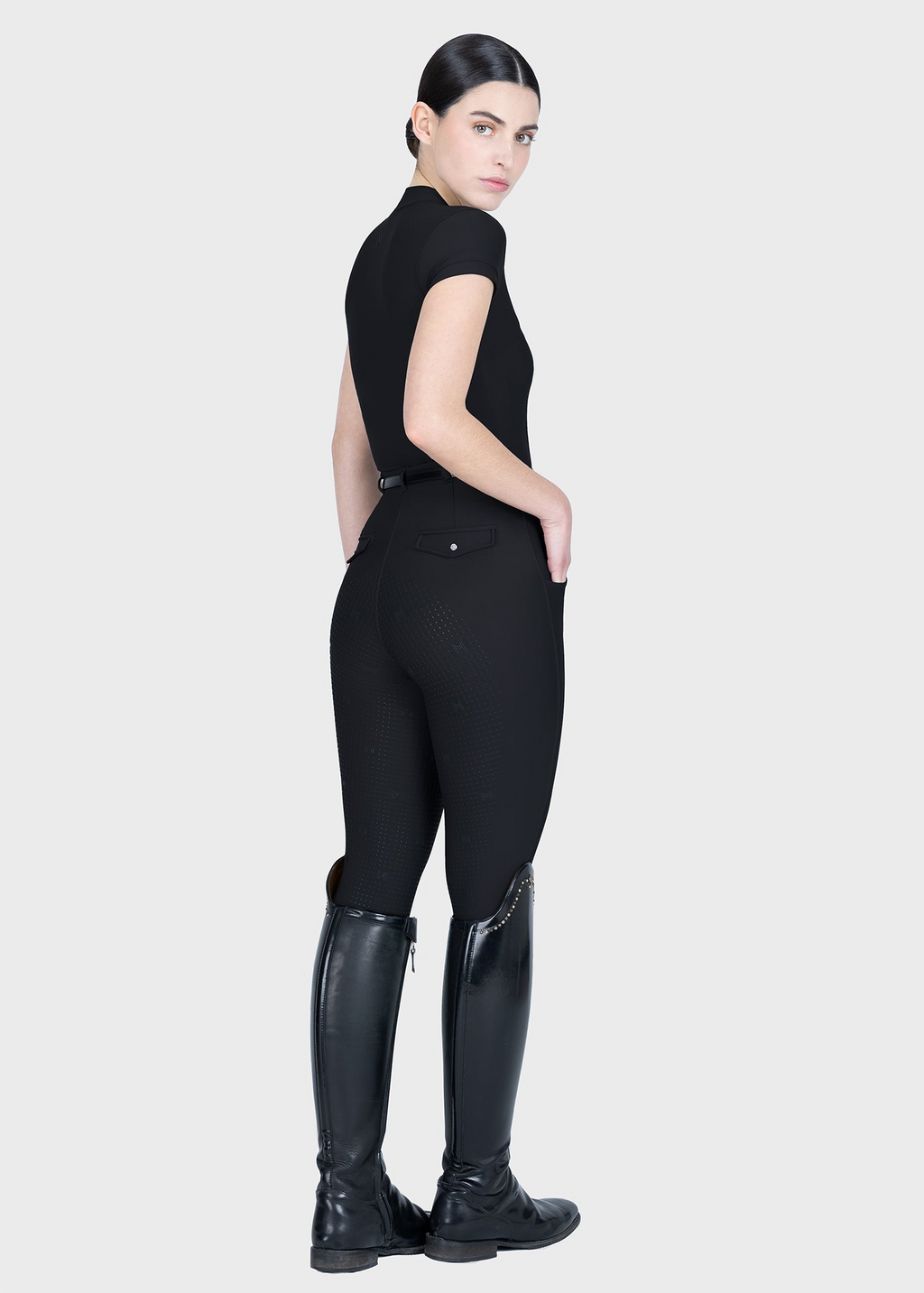 MAXIMILIAN EQUESTRIAN Halo Riding Leggings + Belt black
