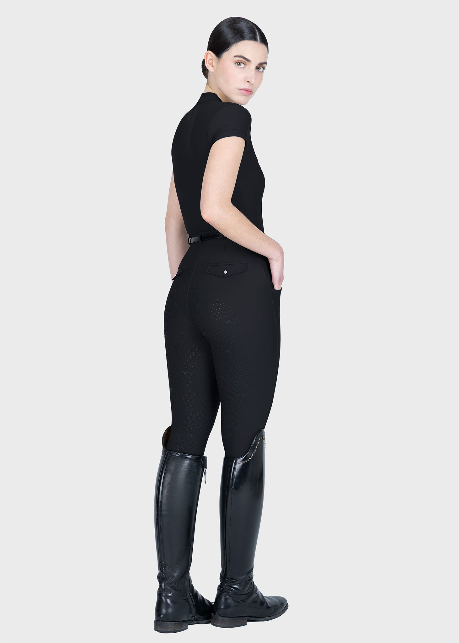 MAXIMILIAN EQUESTRIAN Halo Riding Leggings + Belt black
