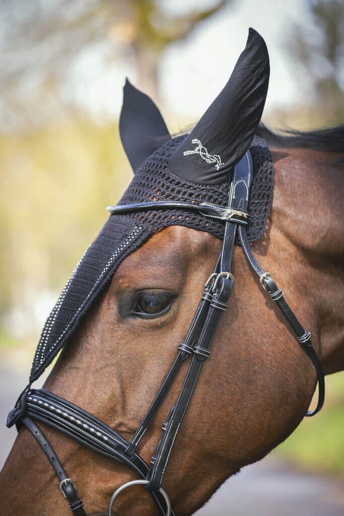 Penelope Fliegenhaube Strass schwarz