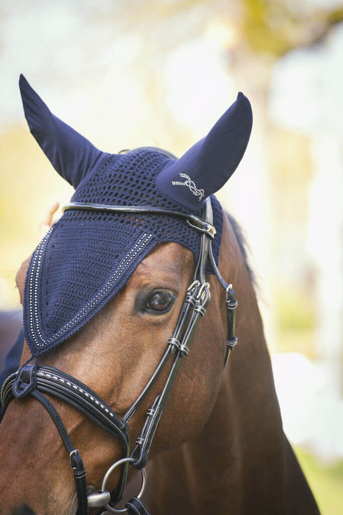 Penelope Fliegenhaube Strass navy