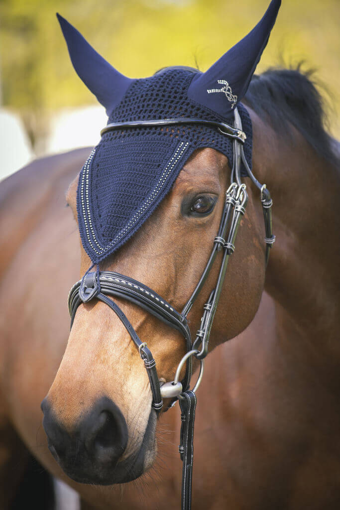Penelope Fliegenhaube Strass navy