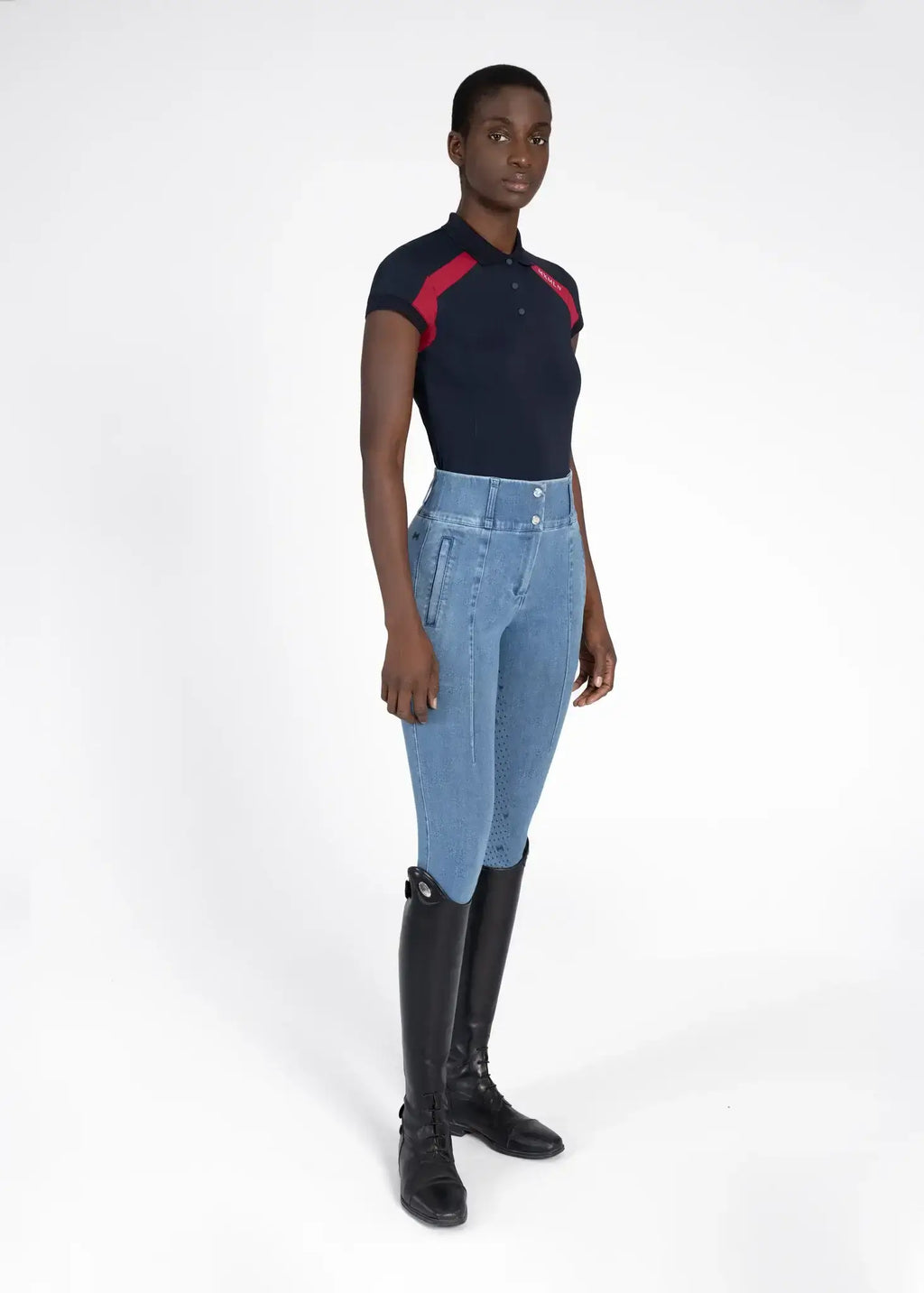 MAXIMILIAN EQUESTRIAN Aveen Polo Shirt navy red