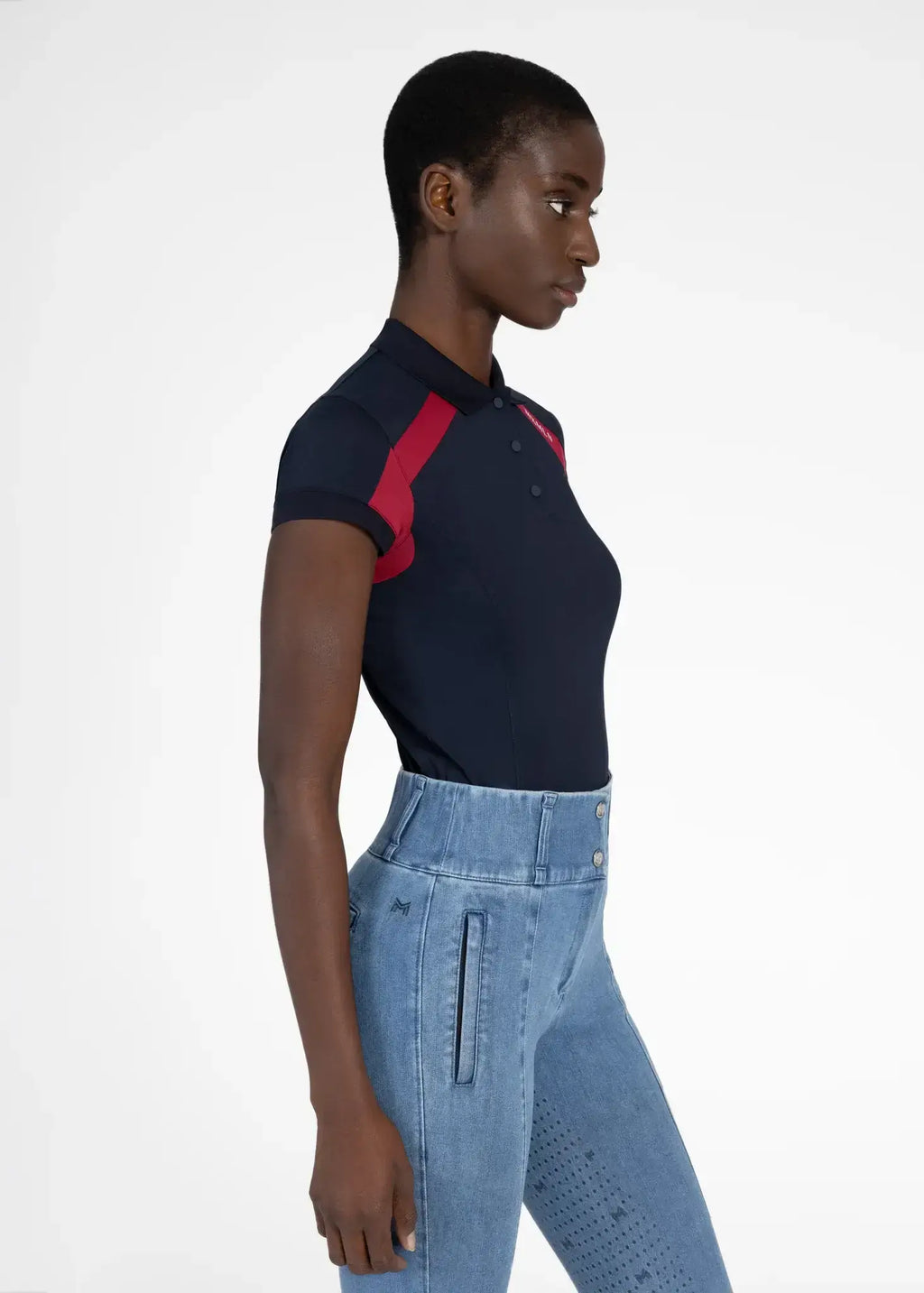 MAXIMILIAN EQUESTRIAN Aveen Polo Shirt navy red