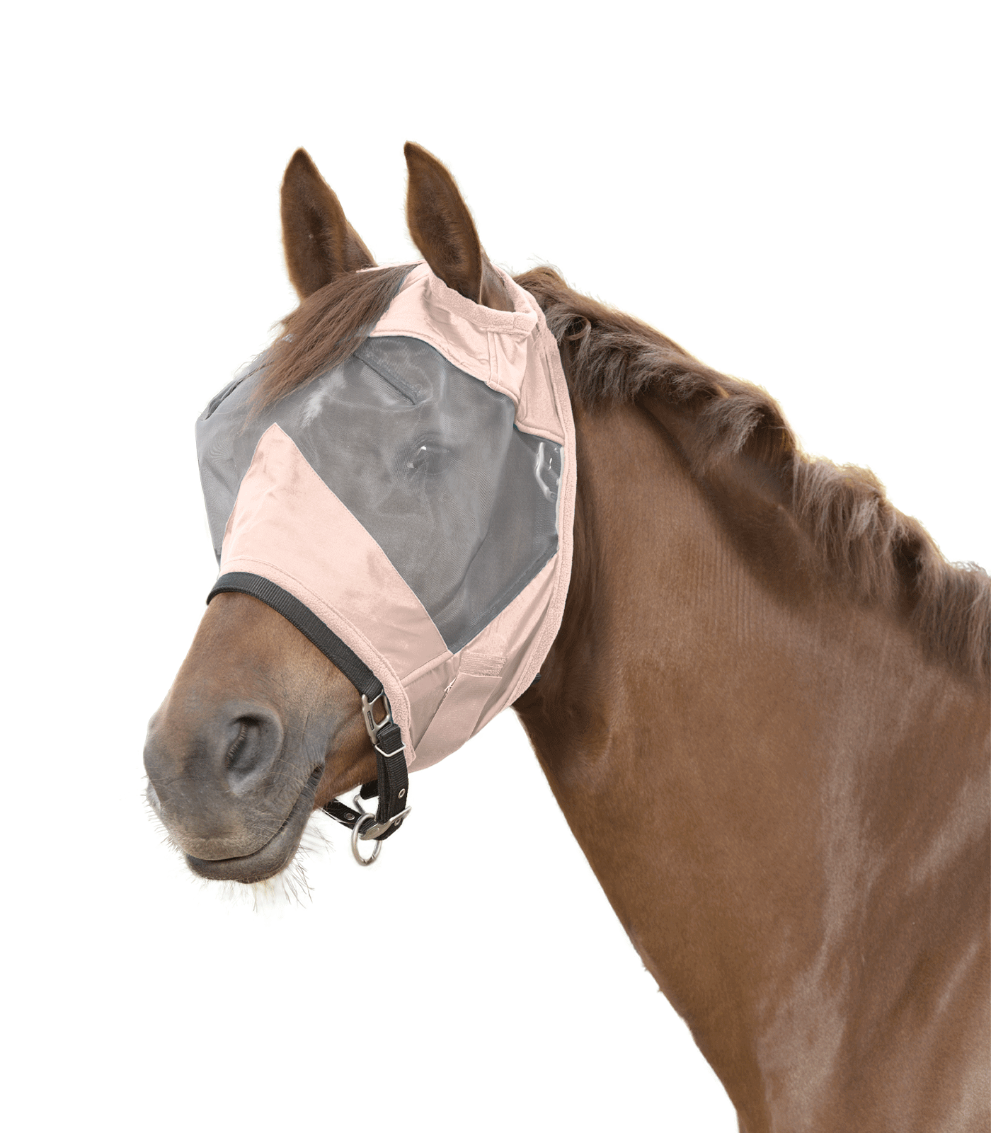 Premium Fliegenmaske ohne Ohrenschutz, hellrosa