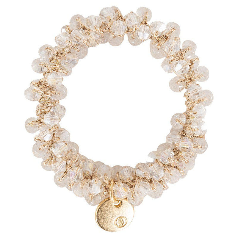 BR Haargummi Beads White Crystal