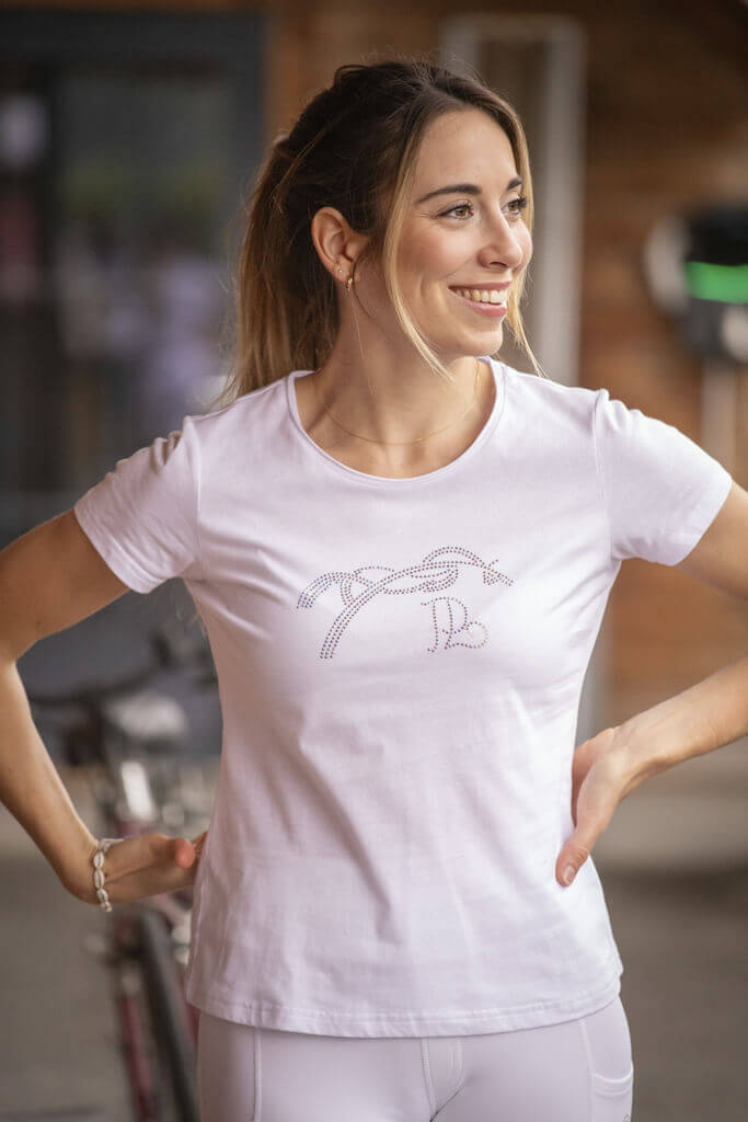 Penelope T-Shirt Iconic Strass weiß