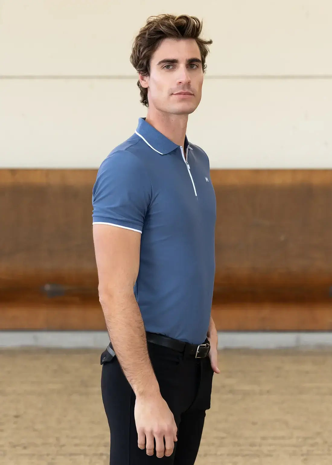 MAXIMILIAN EQUESTRIAN Core Polo Shirt Dusty Blue