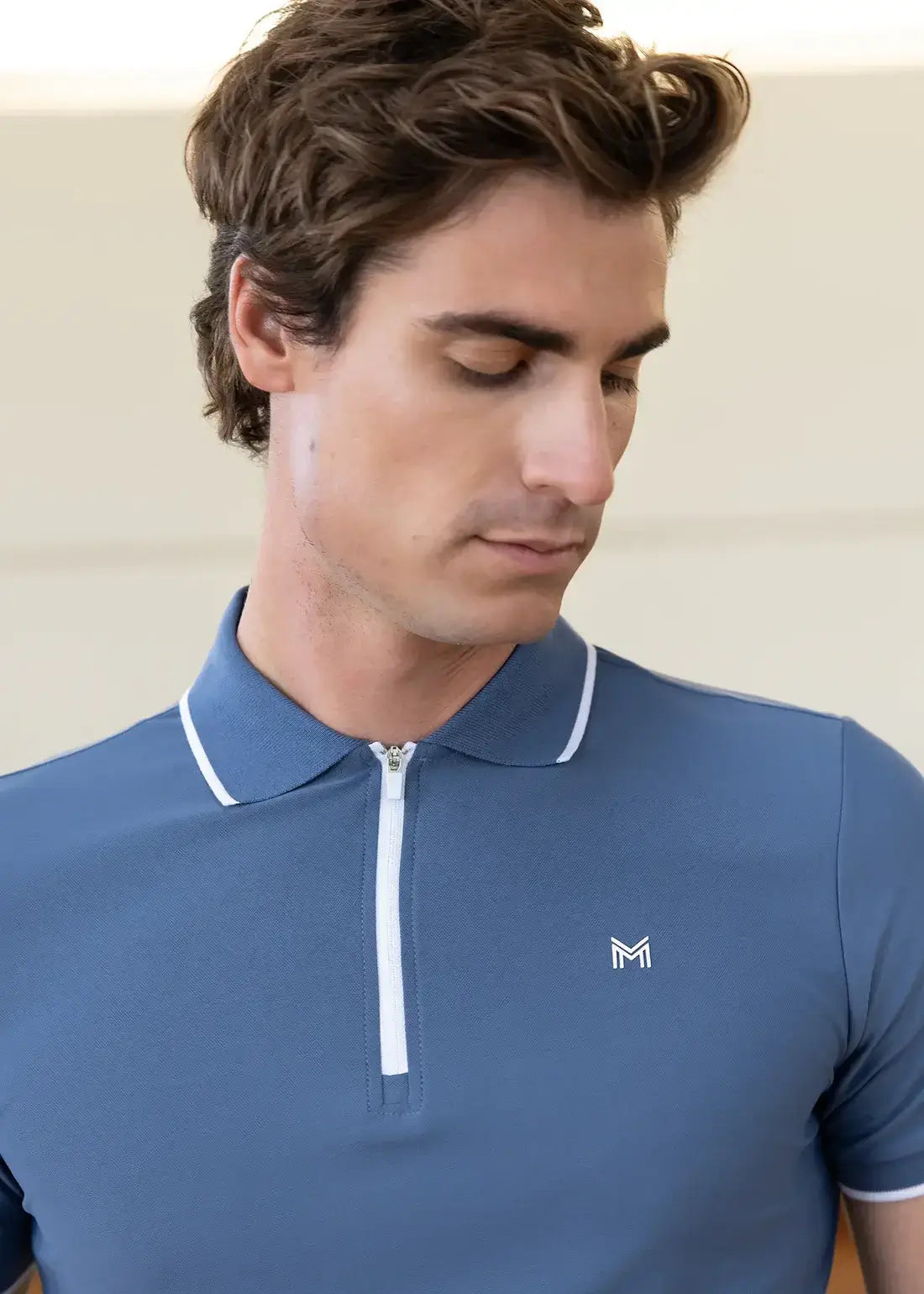 MAXIMILIAN EQUESTRIAN Core Polo Shirt Dusty Blue