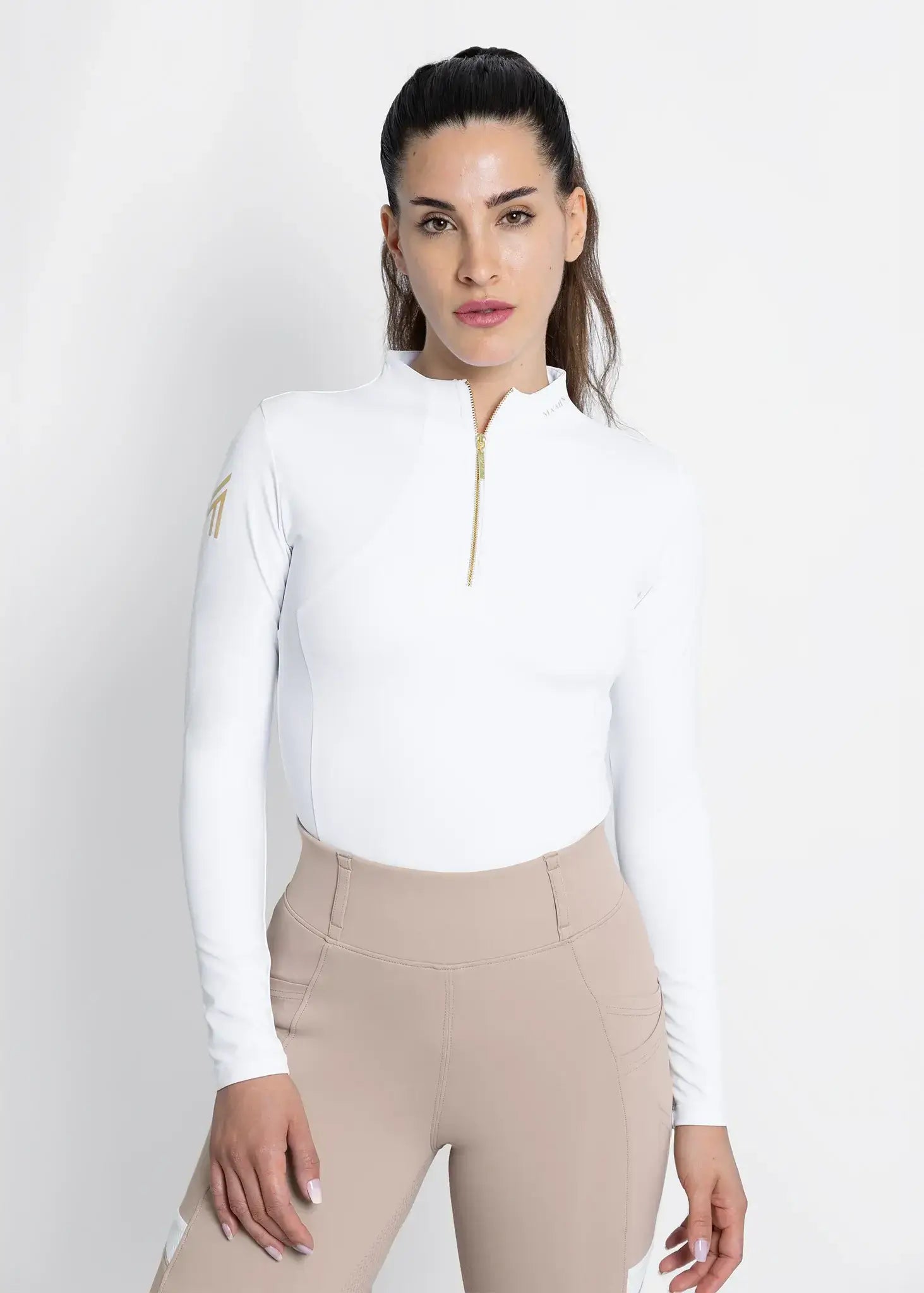 MAXIMILIAN EQUESTRIAN Langarm Base Layer white/gold