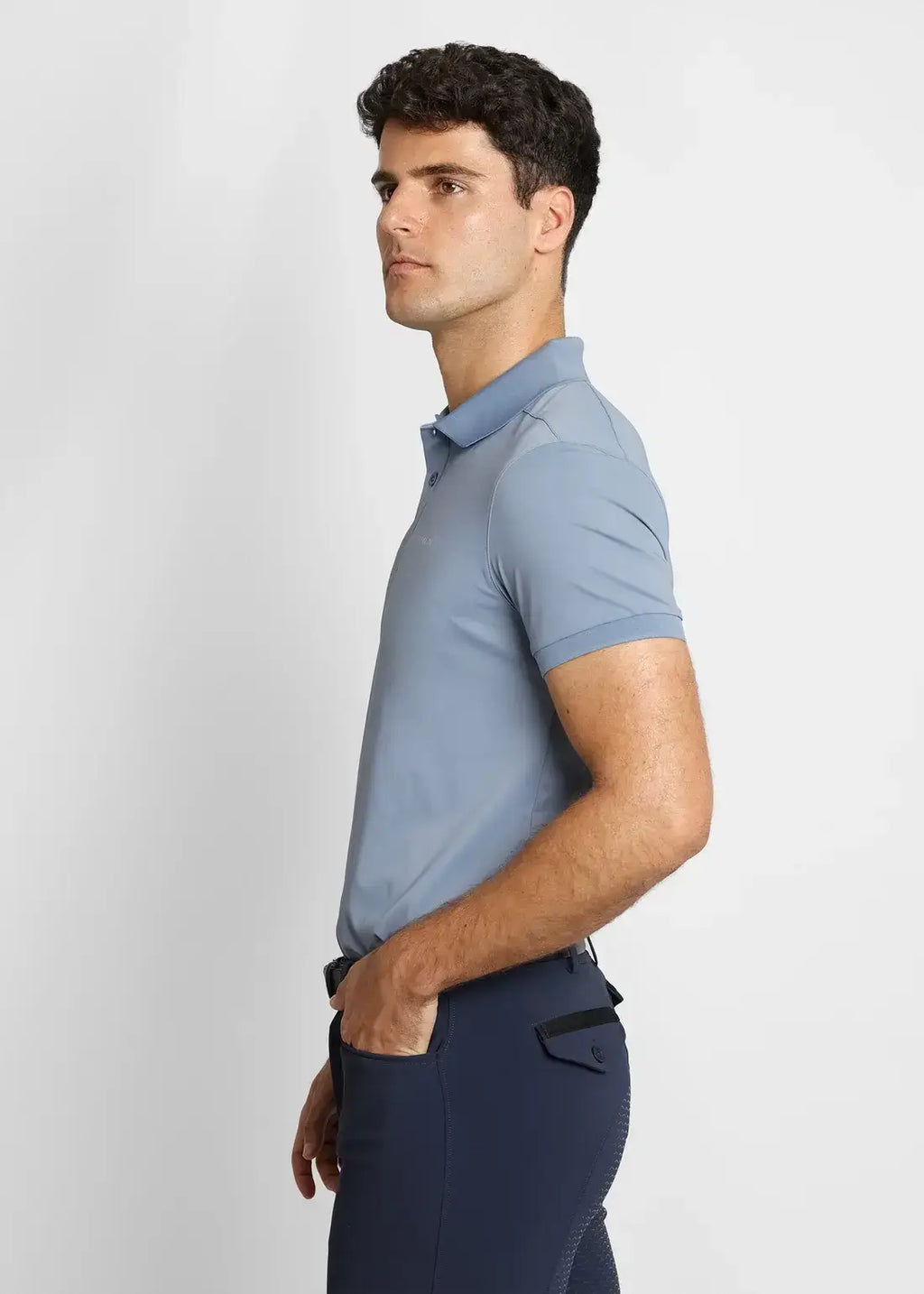MAXIMILIAN EQUESTRIAN Blaze Polo Shirt Steel Blue