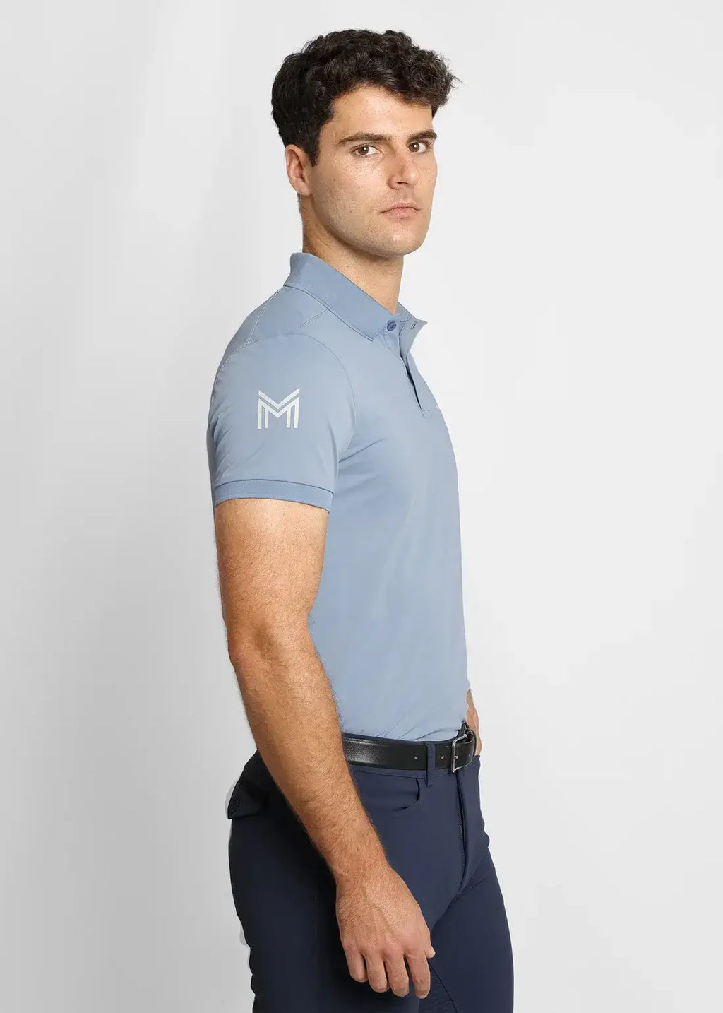 MAXIMILIAN EQUESTRIAN Blaze Polo Shirt Steel Blue
