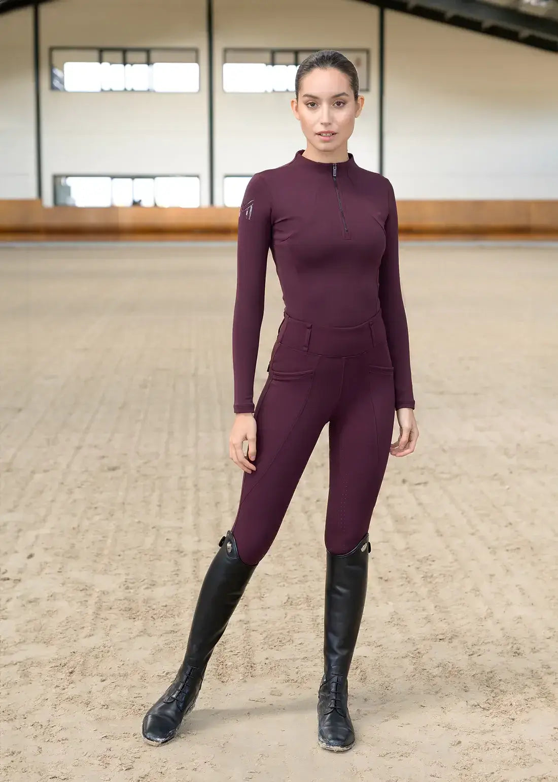 MAXIMILIAN EQUESTRIAN Winter Pro Riding Leggings burgundy