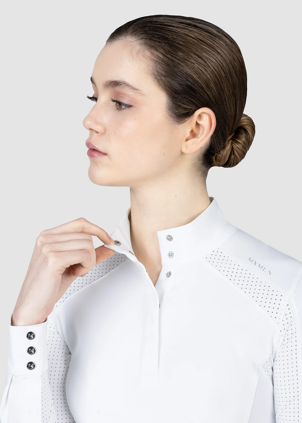 MAXIMILIAN EQUESTRIAN Aveen Langarm Show Shirt weiß