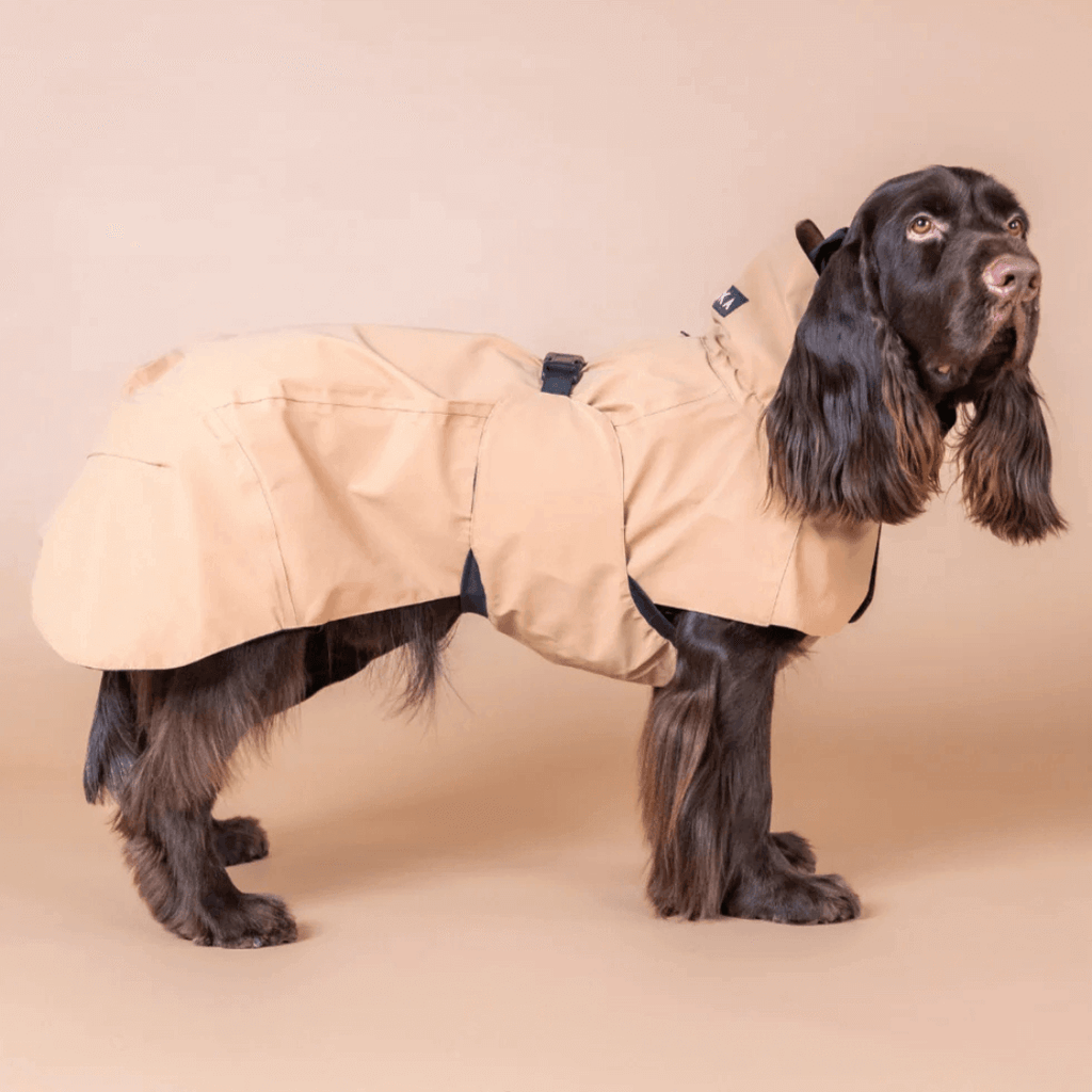PAIKKA Visibility Regenmantel Lite für Hunde Taupe