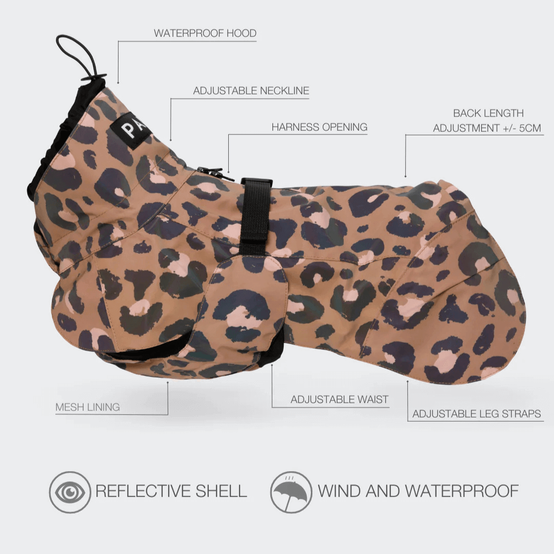 PAIKKA Visibility Regenmantel Lite für Hunde Leo