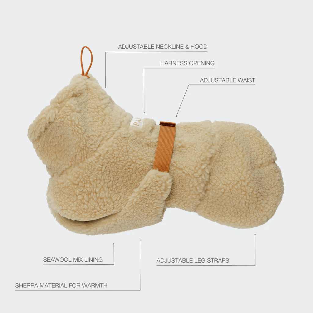 PAIKKA Sherpa Mantel für Hunde – Taupe