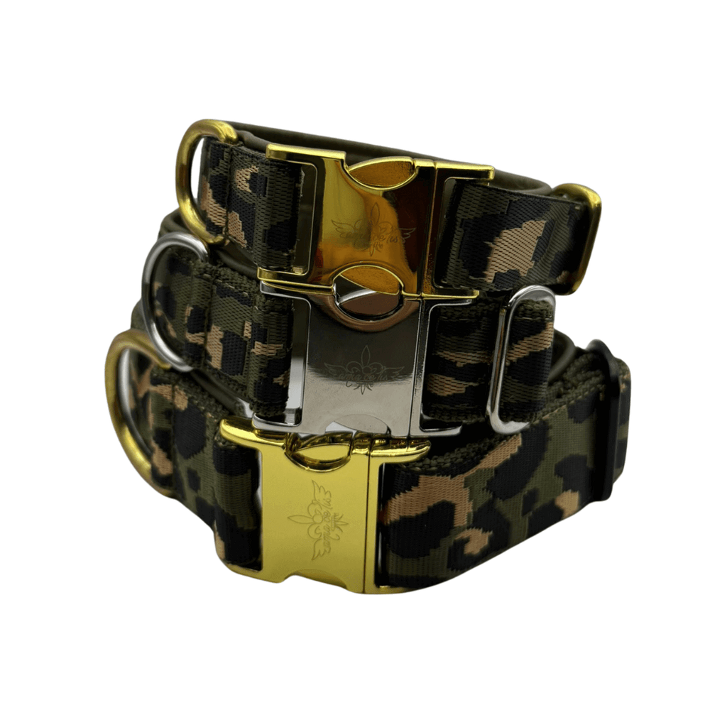 Amia De Lis Hundehalsband Leoliebe oliv