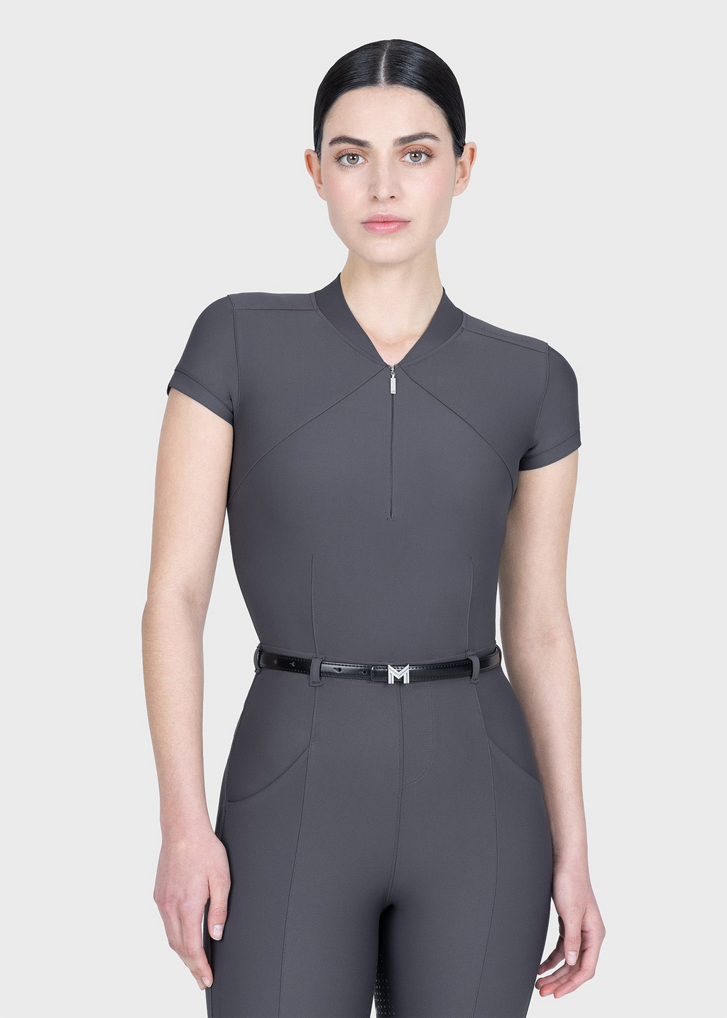 MAXIMILIAN EQUESTRIAN Velya Kurzarm Polo Shirt graphite
