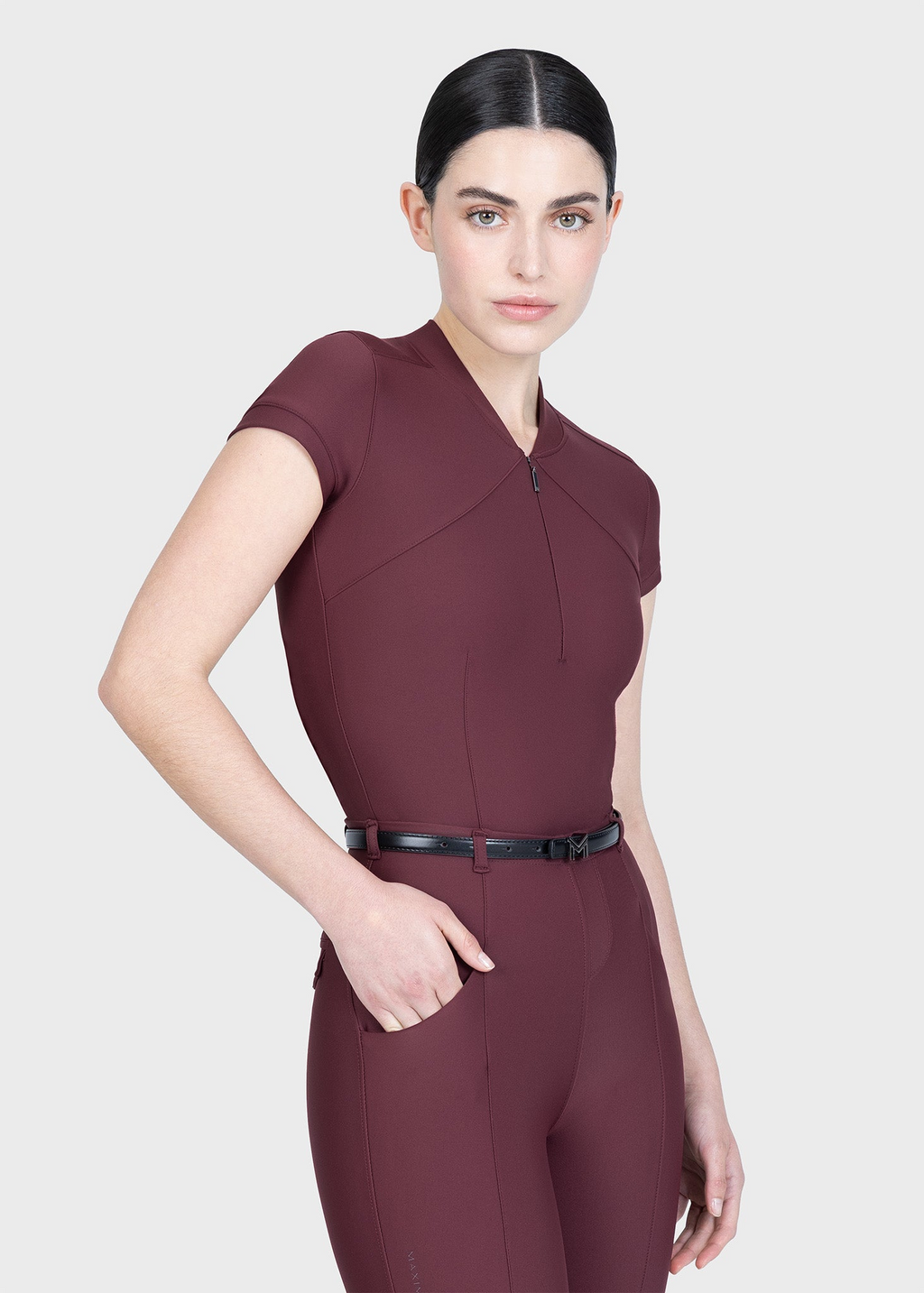 MAXIMILIAN EQUESTRIAN Velya Kurzarm Polo Shirt rosewood