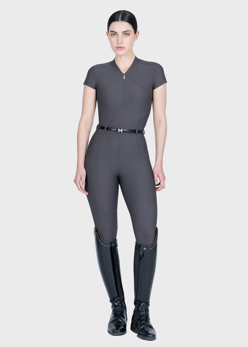 MAXIMILIAN EQUESTRIAN Velya Kurzarm Polo Shirt graphite