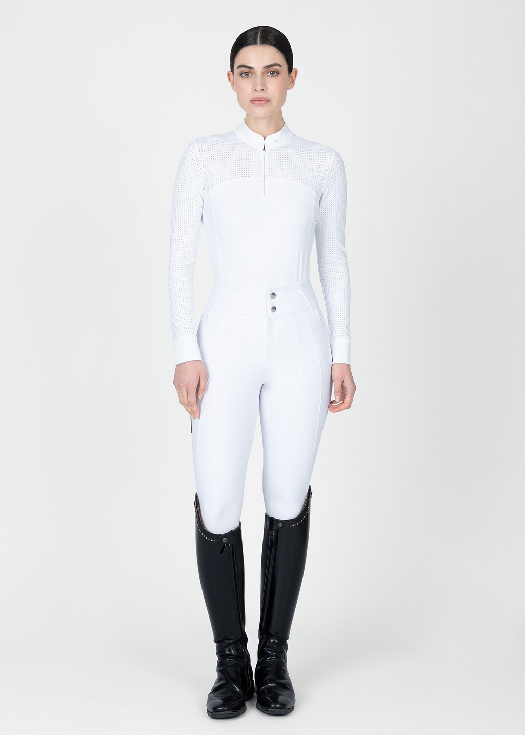 MAXIMILIAN EQUESTRIAN Grace Langarm Turniershirt weiß