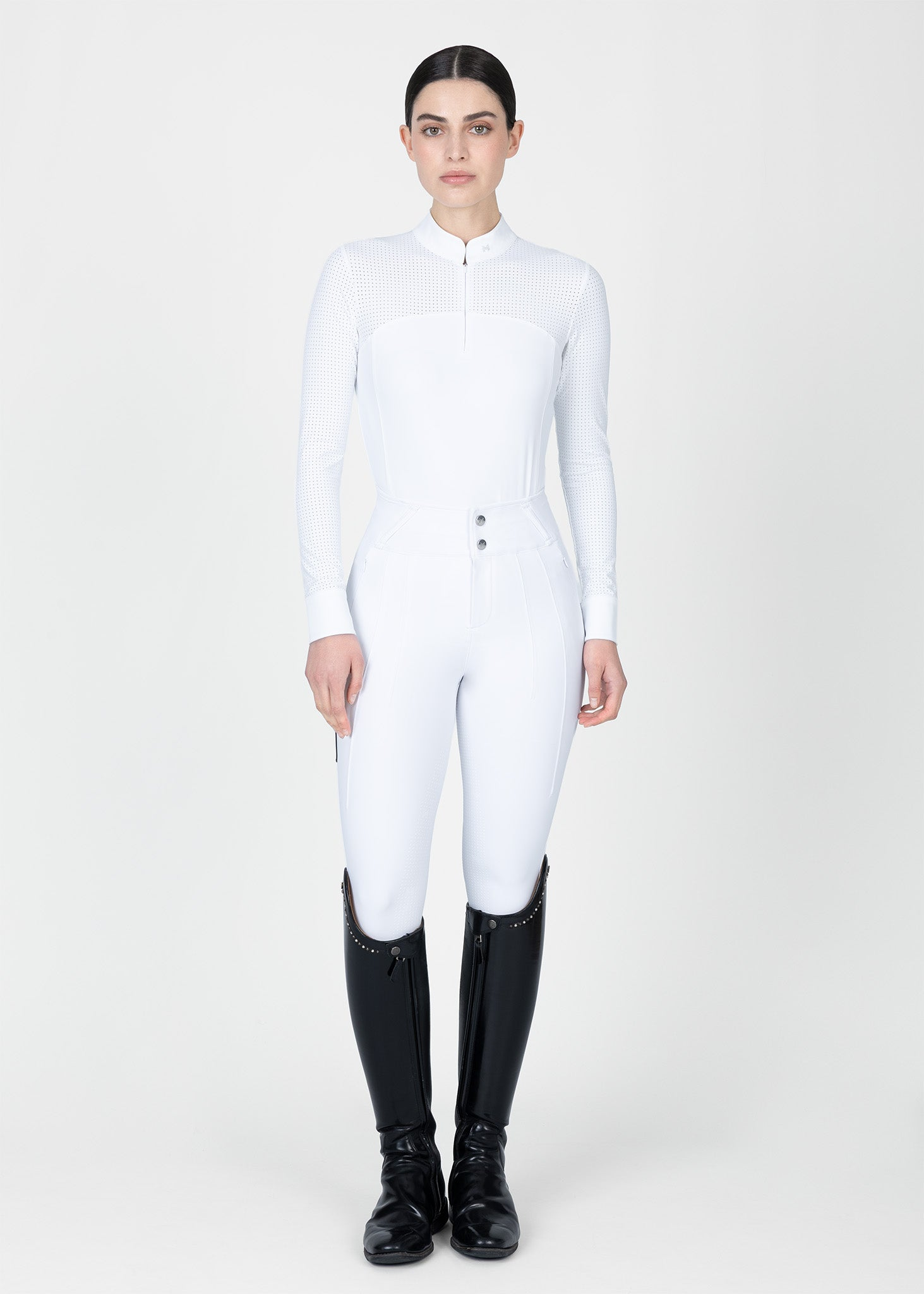 MAXIMILIAN EQUESTRIAN Grace Langarm Turniershirt weiß