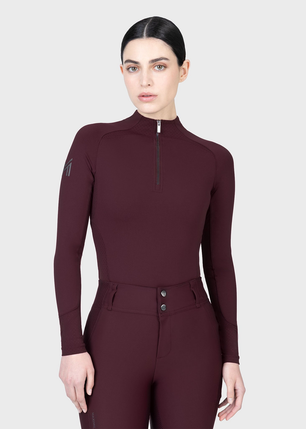 MAXIMILIAN EQUESTRIAN Aero Langarm Base Layer burgundy